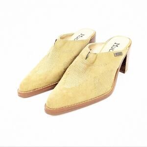 Vintage Mudd Y2K Tan Sophia Chunky Heel Western Slip On Mules Size 7